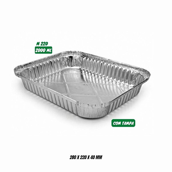 BANDEJA RETANGULAR 2000ML M220 CX C/100