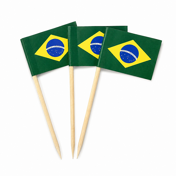 PALITO PETISCO BANDEIRA DO BRASIL C/10