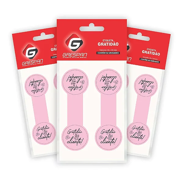 ETIQUETA COMEMORATIVA H-14 PCT 60 UN GRATIDAO CLIENTE ROSA