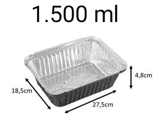 BANDEJA RETANGULAR 1.500ML D8 CX C/100