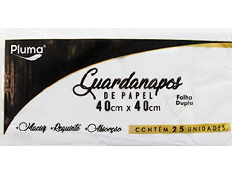 GUARDANAPO 40X40 FOLHA DUPLA C/25 UND