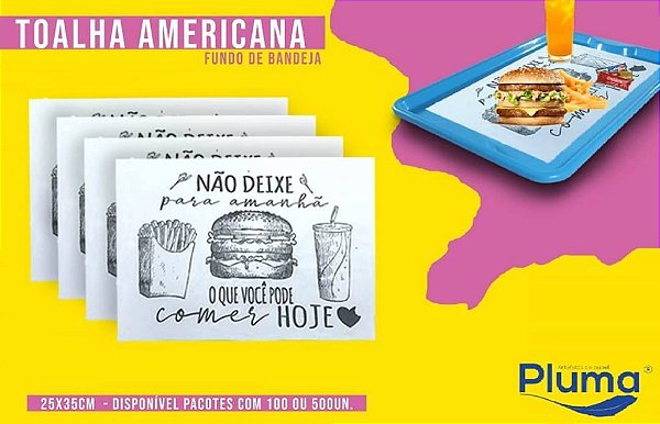 TOALHA AMERICANA 25X40CM C/100 LANCHE