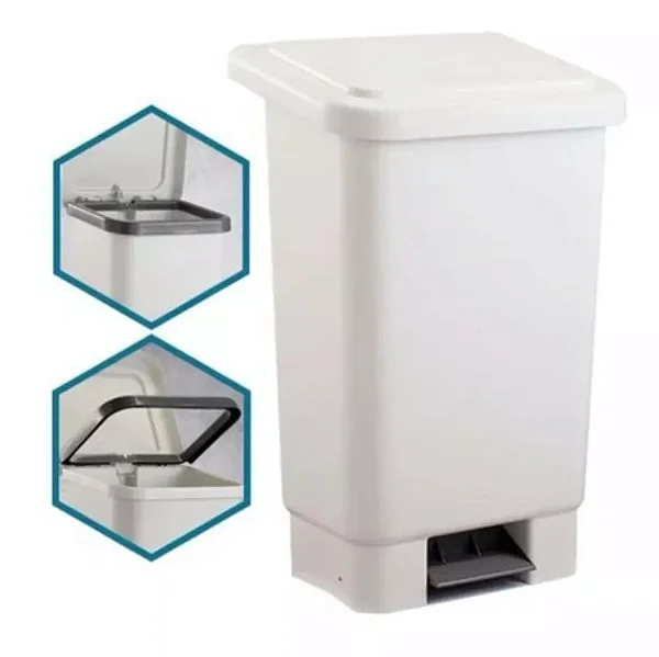 LIXEIRA RETANGULAR 25 LITROS BRANCA