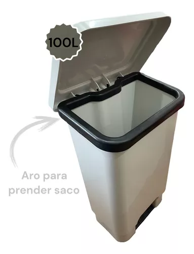 LIXEIRA RETANGULAR 100 LITROS BRANCA