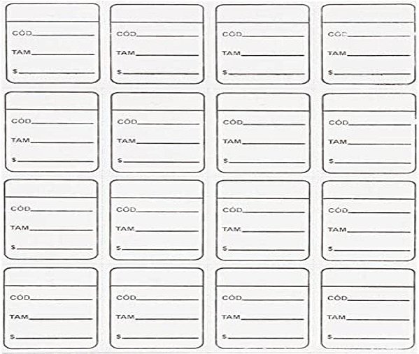 ETIQUETA PRECO/TAMANHO/CODIGO 30X40 BORDA