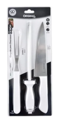 KIT CHURRASCO 5 PECAS INOX COM BOLSA - KE HOME