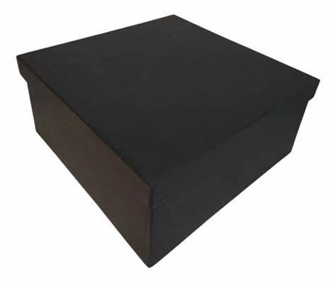 CAIXA QUADRADA PEQUENA 14X14X18CM PRETA 14X14X8CM