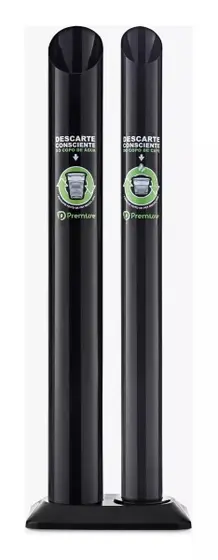 LIXEIRA PARA COPO DESCARTAVEL E DE CAFE PRETA PREMISSE