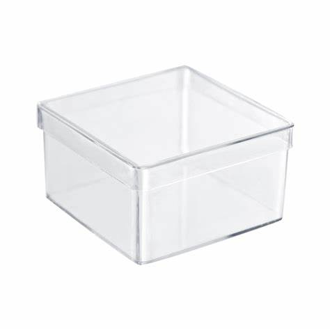 CAIXA ACRÍLICA 19,6X19,6X9,5CM TRANSPARENTE C/UNIDADE