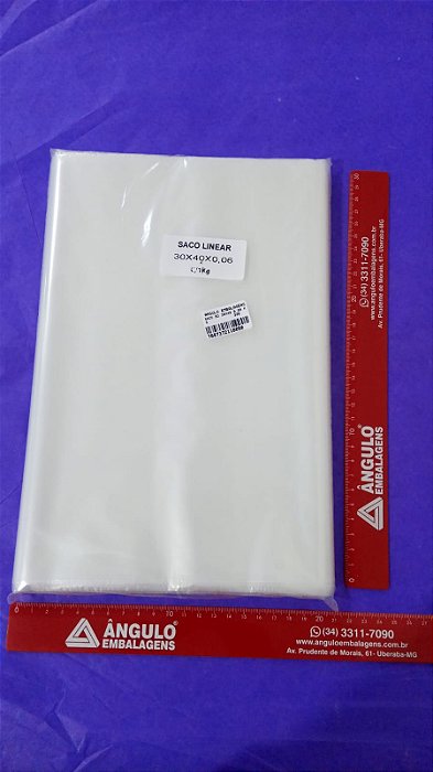 SACO BD 30X40X0,06 KG PC C/ 1KG APROX 138 UNIDADES