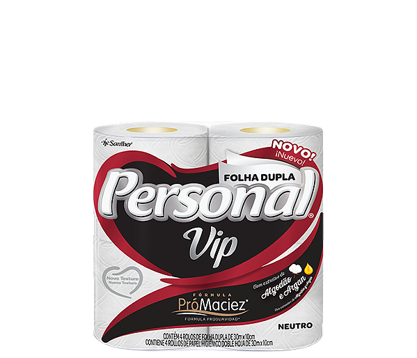 PAPEL HIGIENICO VIP PERSONAL 30 MTS C/4 UND
