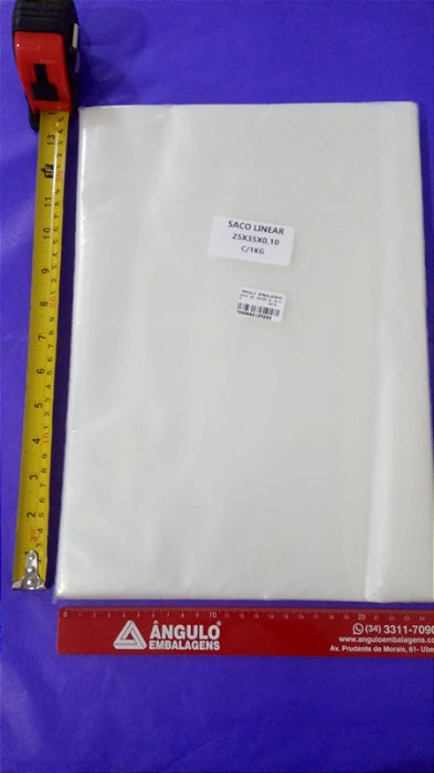 SACO BD 25X35 0,10 KG PC C/ 1KG APROX C/ 110 UNIDADES