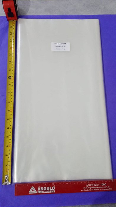 SACO BD 50X80 0,18KG PC C/ 1KG APROX 41 UNIDADES
