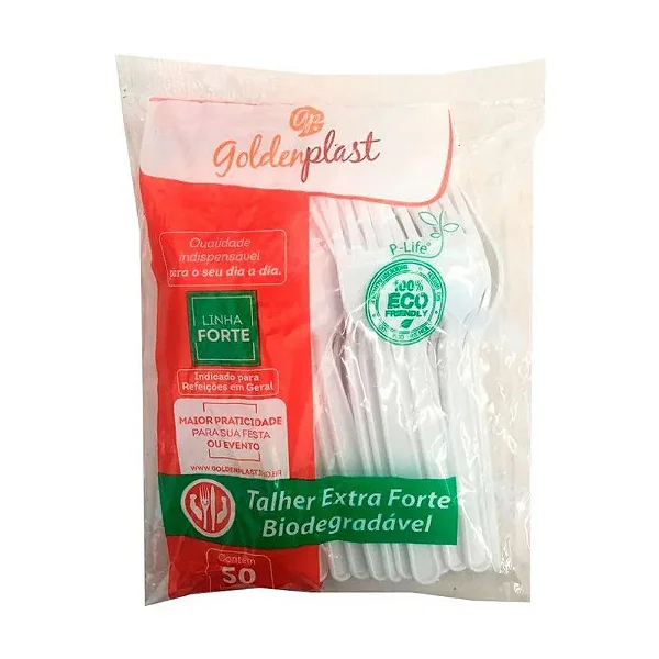 GARFO FORTE BRANCO GOLDENPLAST C/50 UND