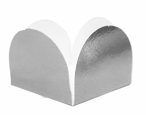 FORMA 4 PETALAS PRATA METALIZADA FRENTE C/50 UNIDADES