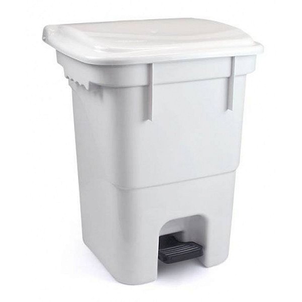 LIXEIRA PLASTICA COM PEDAL 50 LTS COR BRANCA