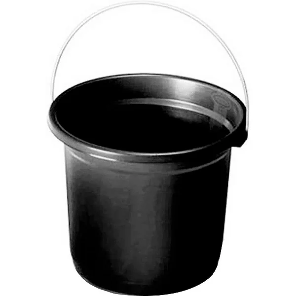 BALDE RECYCLE PRETO 10LTS COM ALCA METAL