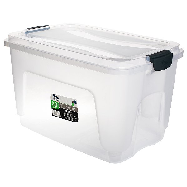 CAIXA ORGANIZ. 50LTS TRANSPARENTE