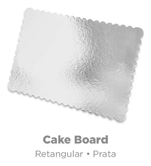 CAKE BOARD PRATA RETANGULAR 248X337 UND