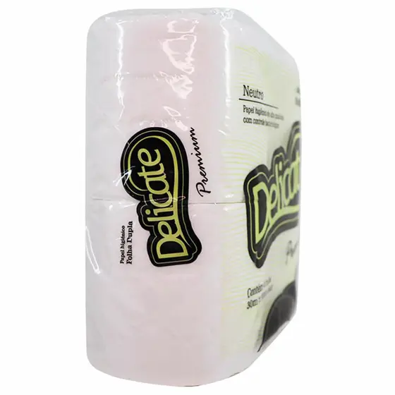 PAPEL HIGIENICO DELICATE PREMIUM NEUTRO F.DUPLA 30MX10CM C/4 ROLOS