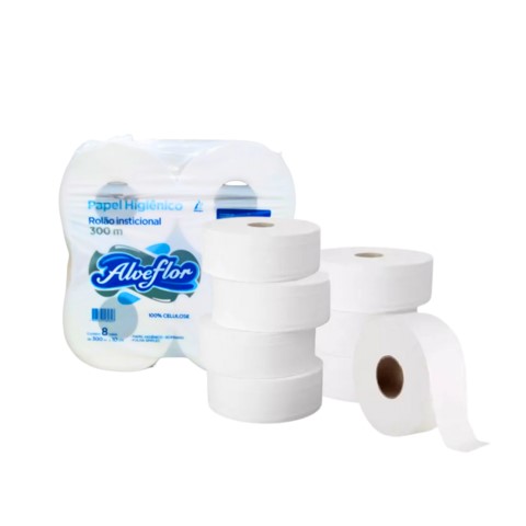 PAPEL HIGIENICO BRANCO 100% EXTRA LUXO ROLAO ALVE FLOR 10CMX300M FD C/8 UND