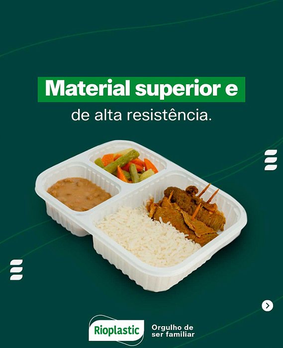 BANDEJA BRANCA C/3 DIVISORIAS 900ML C/12 UND