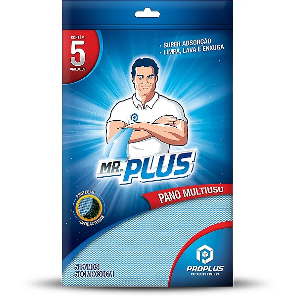 PANO MULTIUSO 50X30CM AZUL C/5 UND