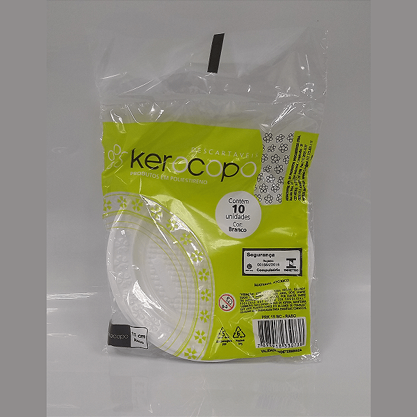 PRATO 18CM RASO KEROCOPO BRANCO C/10