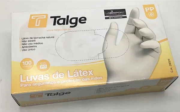 LUVA LATEX COM PO PP CAIXA C/100 UND