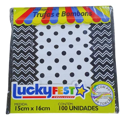 EMBALAGEM TRUFA POA PRETO/BRANCO 15X16 C/100