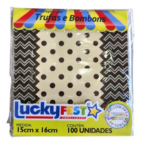 EMBALAGEM TRUFA POA MARROM COM MARFIM 15X16 C/100