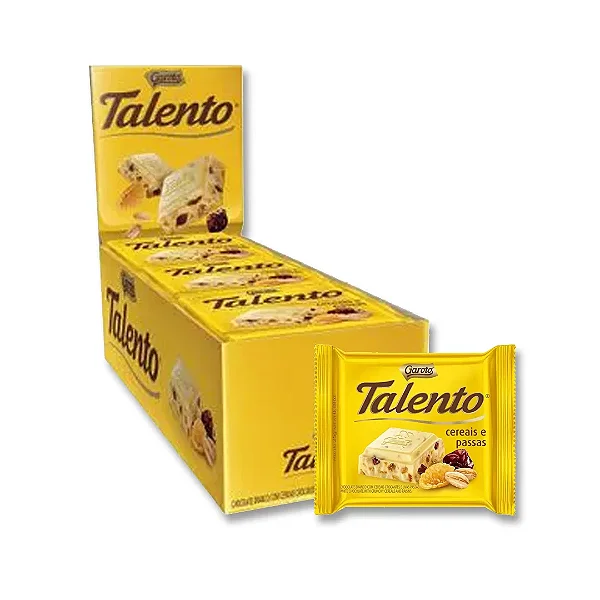CHOCOLATE TALENTO BRANCO CEREAIS E PASSAS 25G