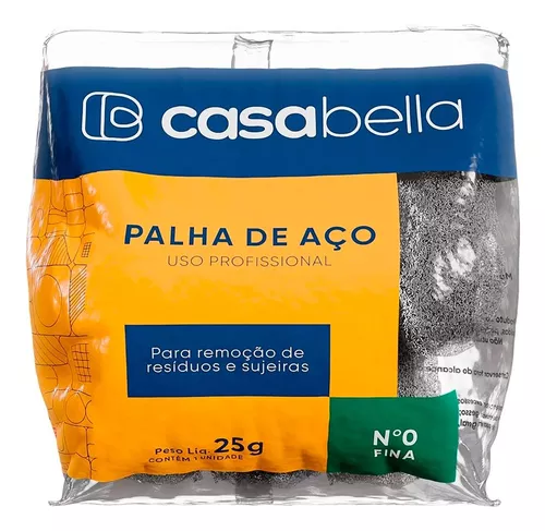 PALHA DE ACO USO PROF/ N 0 CASA BELLA 25GRS UNIDADE