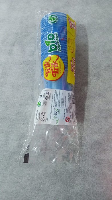 COPO 300ML BIODEGRADAVEL CRYSTAL NEON AZUL C/25 UNIDADES