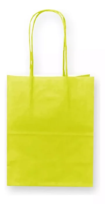 SACOLA PAPEL AMARELO PP 18X22X9 C/10