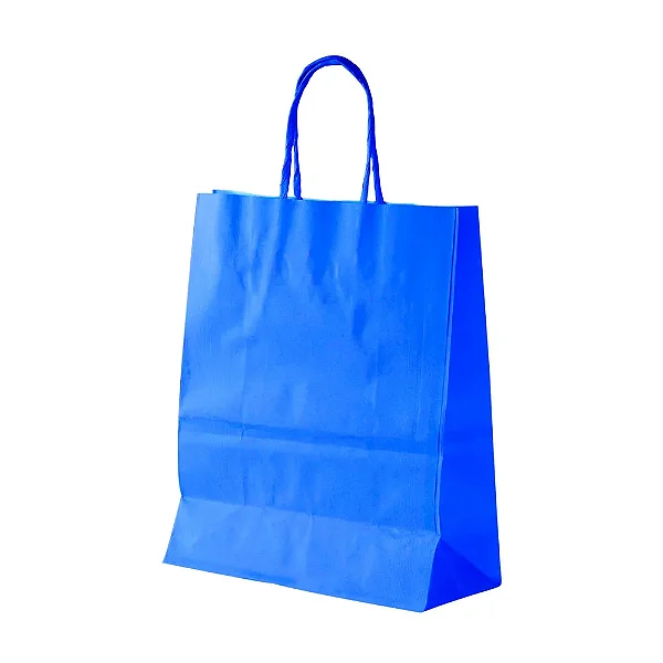 SACOLA PAPEL AZUL BIC PP 18X22X9 C/10