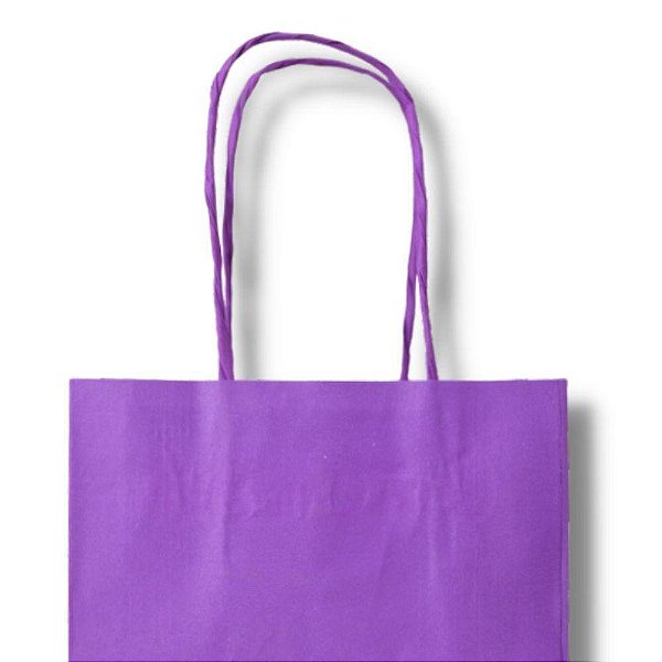 SACOLA PAPEL ROXO PP 18X22X9 C/10