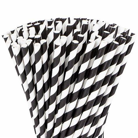 CANUDO PAPEL PRETO LISTRADO C/20 UND