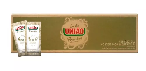 SACHE ACUCAR REFINADO UNIAO CX C/1000 UND - 5 GRAMAS