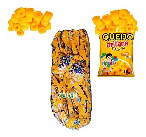 SALGADINHO ARITANA FESTAS QUEIJO 15GRS C/25 UND
