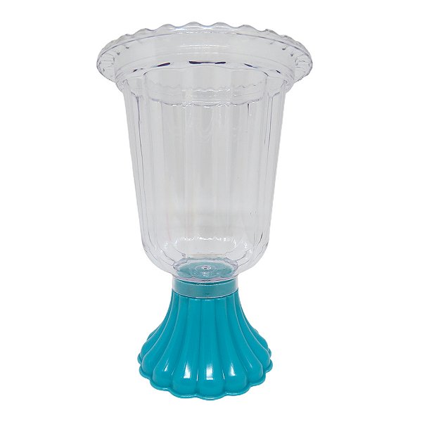 VASO GREGO TRANSPARENTE 750ML BASE AZUL CLARO