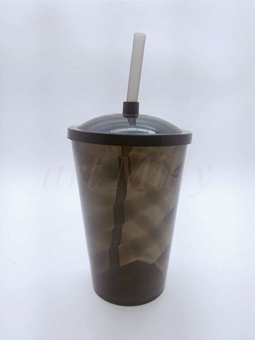 COPO FEST 750ML FUME TRANSP TAMPA E CANUDO