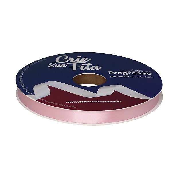 FITA CETIM SIMPLES 206 ROSA CLARO 10MMX50MT COM IMPRESSAO