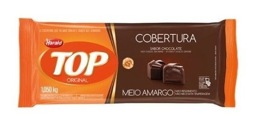 CHOC BARRA MEIO AMARGO TOP COBERTURA 1,010 KG