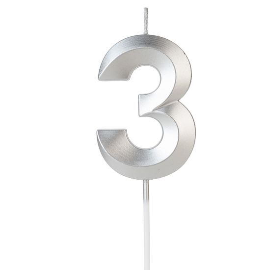 VELA DESIGN PRATA NUMERO 3