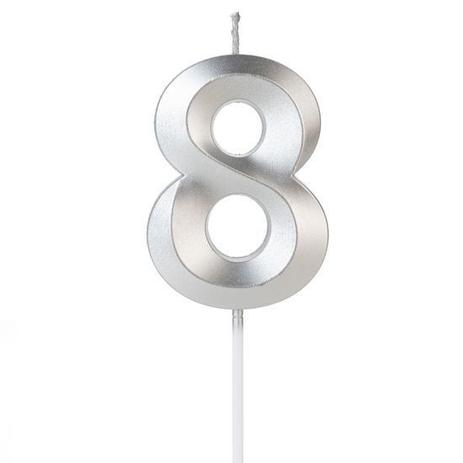 VELA DESIGN PRATA NUMERO 8