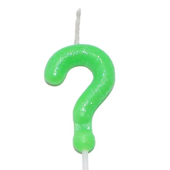 VELA VERDE NEON INTERROGACAO