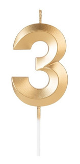 VELA DESIGN DOURADA NUMERO 3