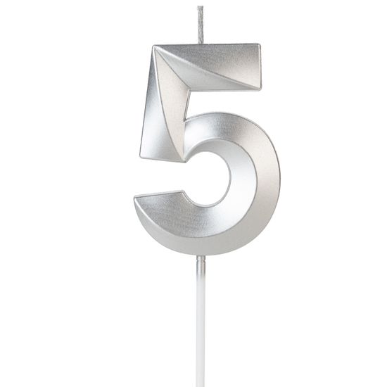 VELA DESIGN PRATA NUMERO 5