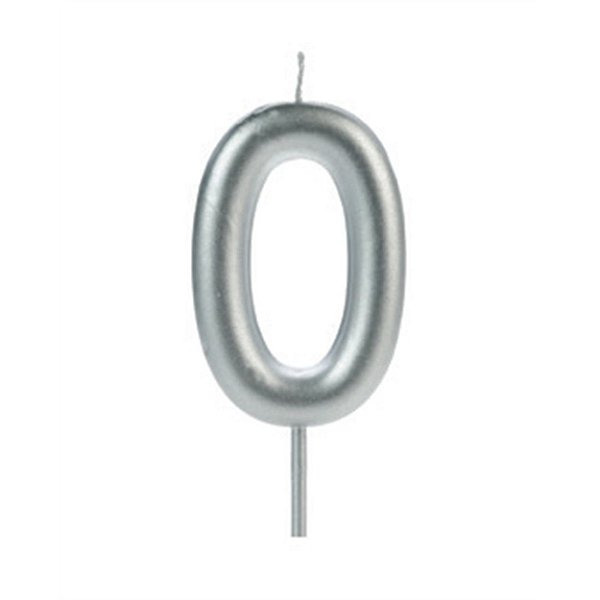 VELA BIG METALIZADA PRATA NUMERO 0